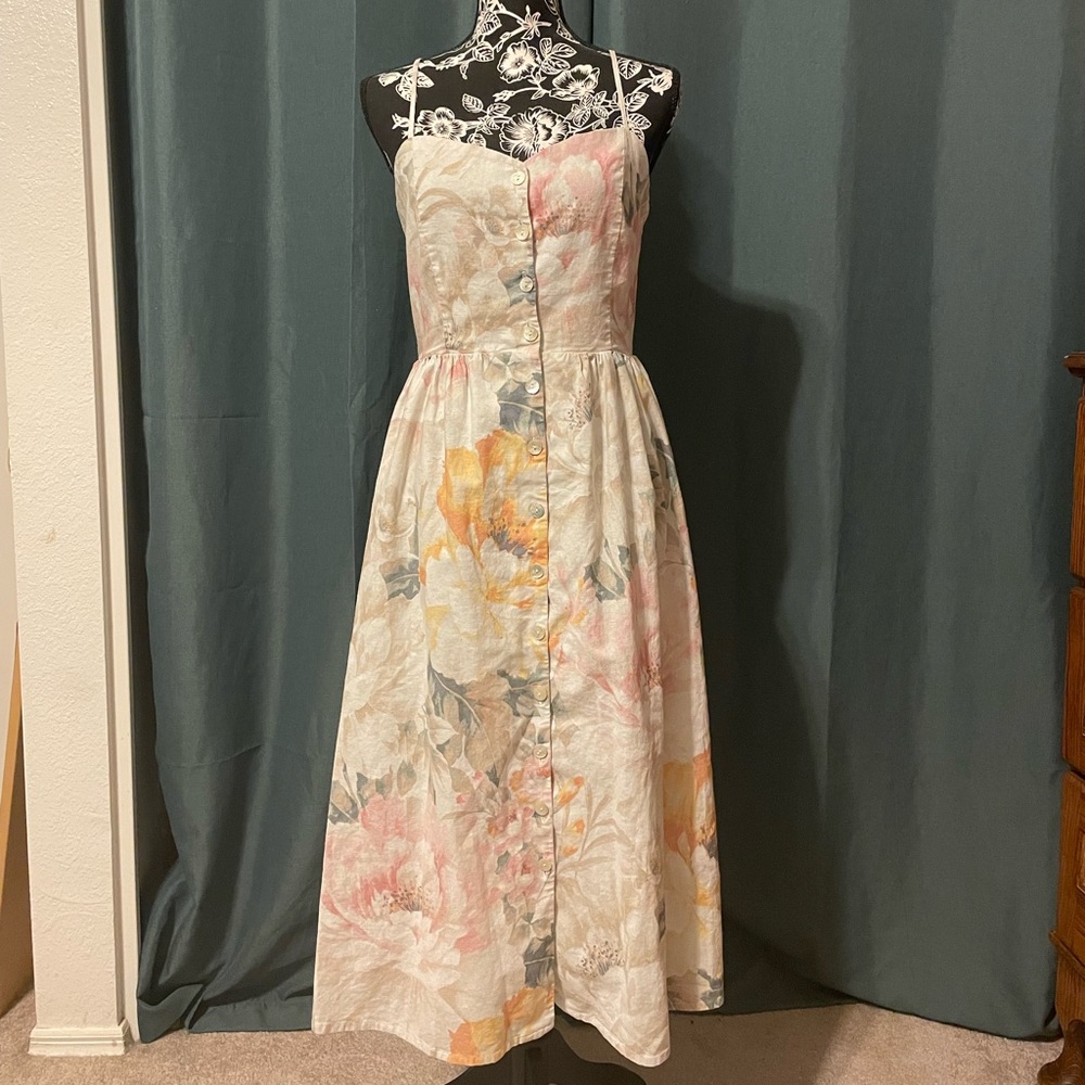 Spring floral midi dress